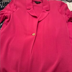Ming Wang Hot Pink Single-Button Cardigan Blazer and shell